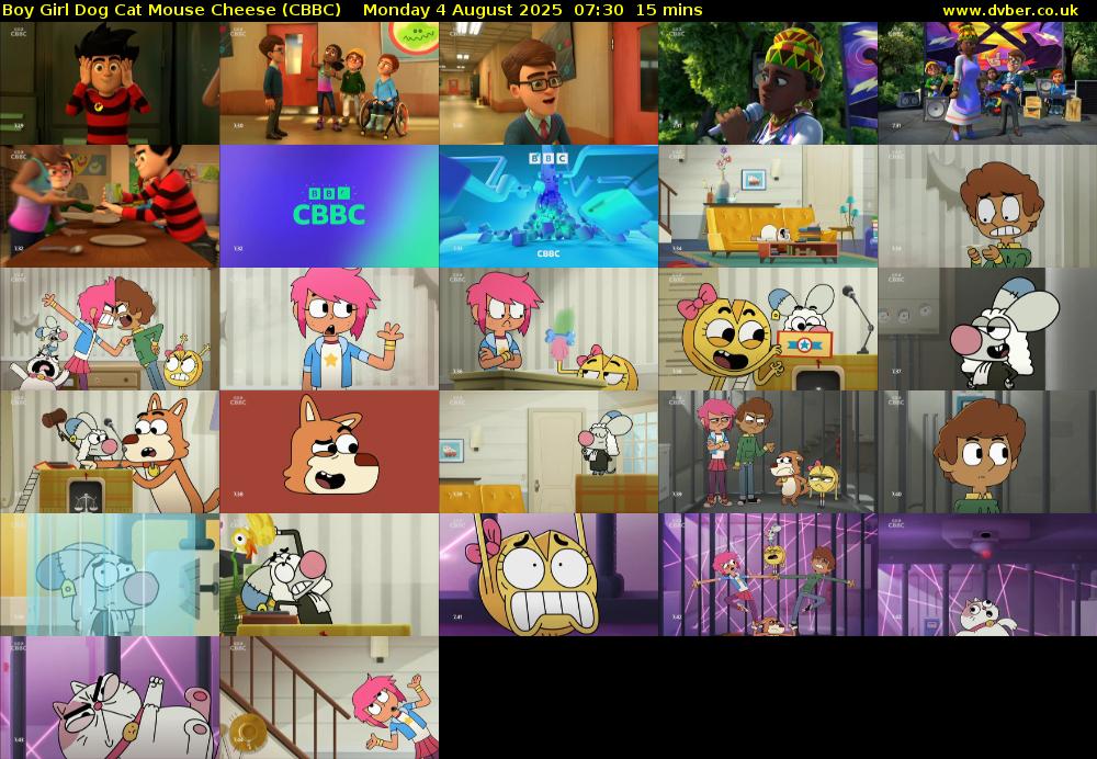 Boy Girl Dog Cat Mouse Cheese (CBBC) Monday 4 August 2025 07:30 - 07:45