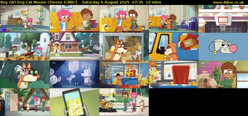 Boy Girl Dog Cat Mouse Cheese (CBBC) Saturday 9 August 2025 07:35 - 07:45