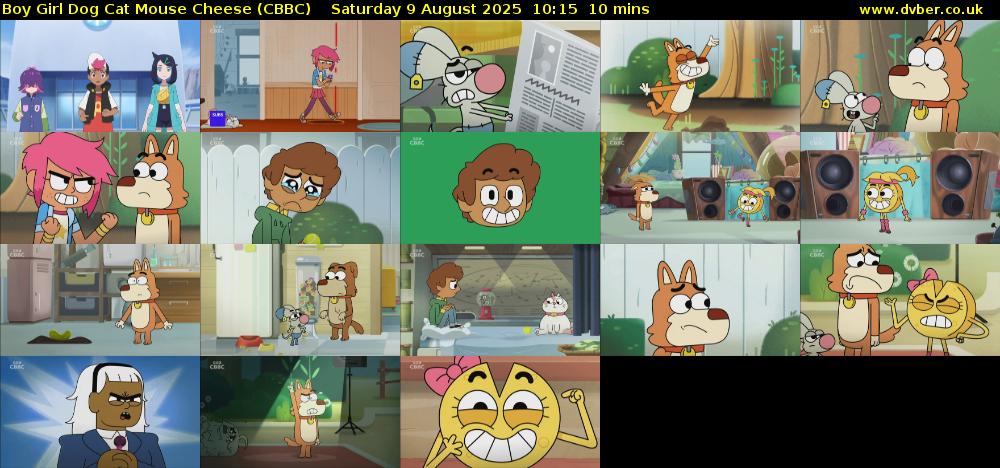 Boy Girl Dog Cat Mouse Cheese (CBBC) Saturday 9 August 2025 10:15 - 10:25