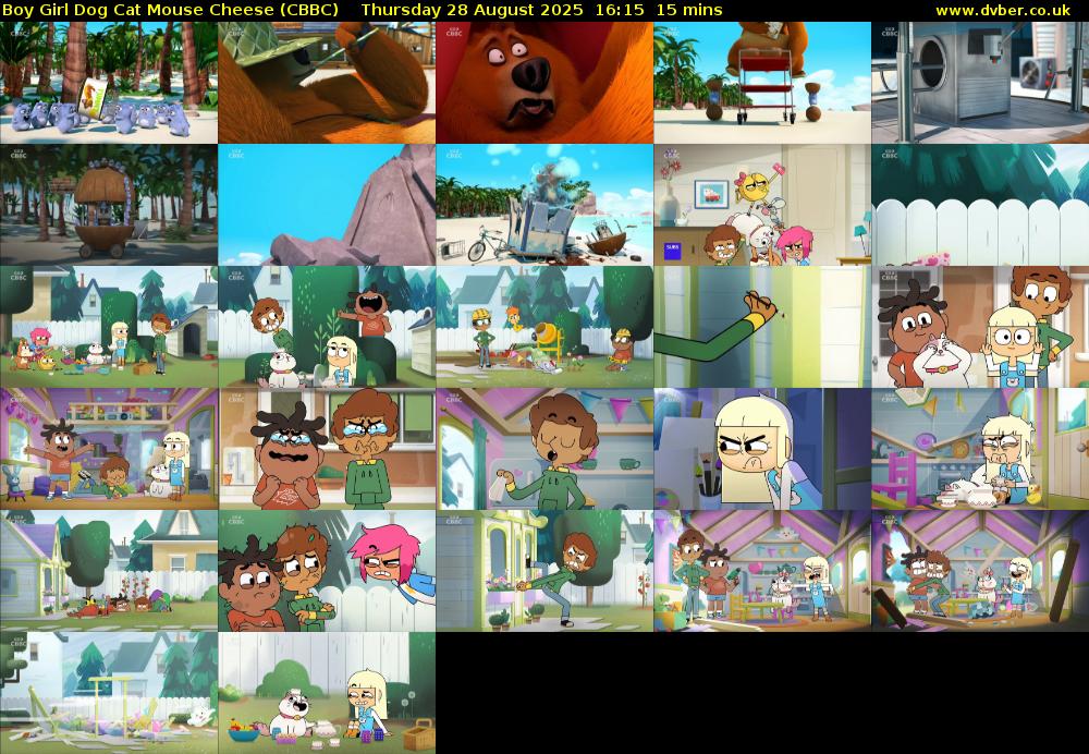 Boy Girl Dog Cat Mouse Cheese (CBBC) Thursday 28 August 2025 16:15 - 16:30