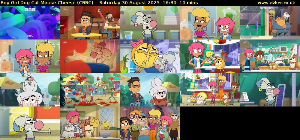 Boy Girl Dog Cat Mouse Cheese (CBBC) Saturday 30 August 2025 16:30 - 16:40