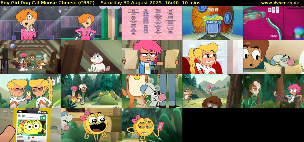 Boy Girl Dog Cat Mouse Cheese (CBBC) Saturday 30 August 2025 16:40 - 16:50