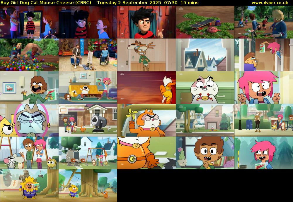 Boy Girl Dog Cat Mouse Cheese (CBBC) Tuesday 2 September 2025 07:30 - 07:45