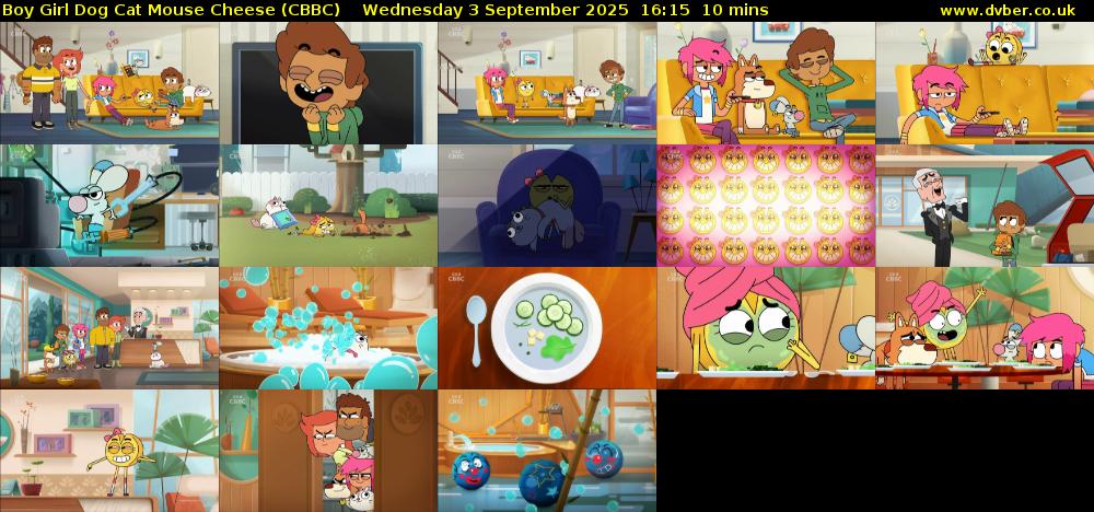 Boy Girl Dog Cat Mouse Cheese (CBBC) Wednesday 3 September 2025 16:15 - 16:25