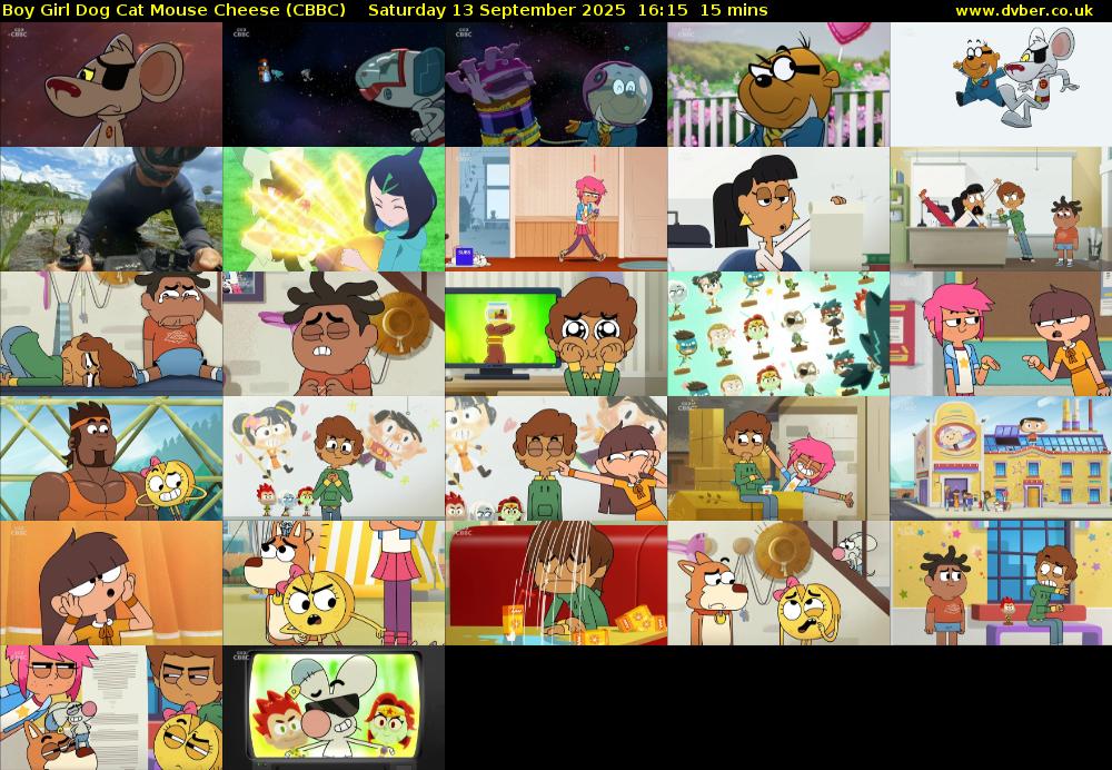 Boy Girl Dog Cat Mouse Cheese (CBBC) Saturday 13 September 2025 16:15 - 16:30