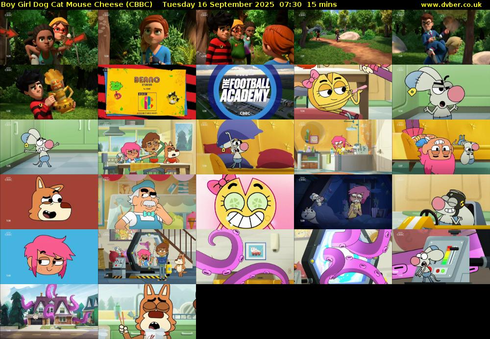 Boy Girl Dog Cat Mouse Cheese (CBBC) Tuesday 16 September 2025 07:30 - 07:45