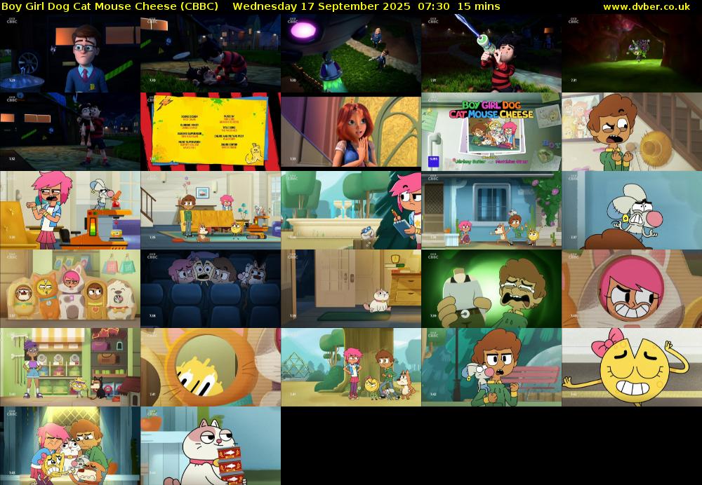 Boy Girl Dog Cat Mouse Cheese (CBBC) Wednesday 17 September 2025 07:30 - 07:45