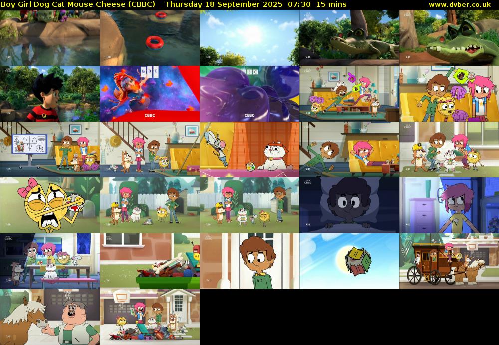 Boy Girl Dog Cat Mouse Cheese (CBBC) Thursday 18 September 2025 07:30 - 07:45