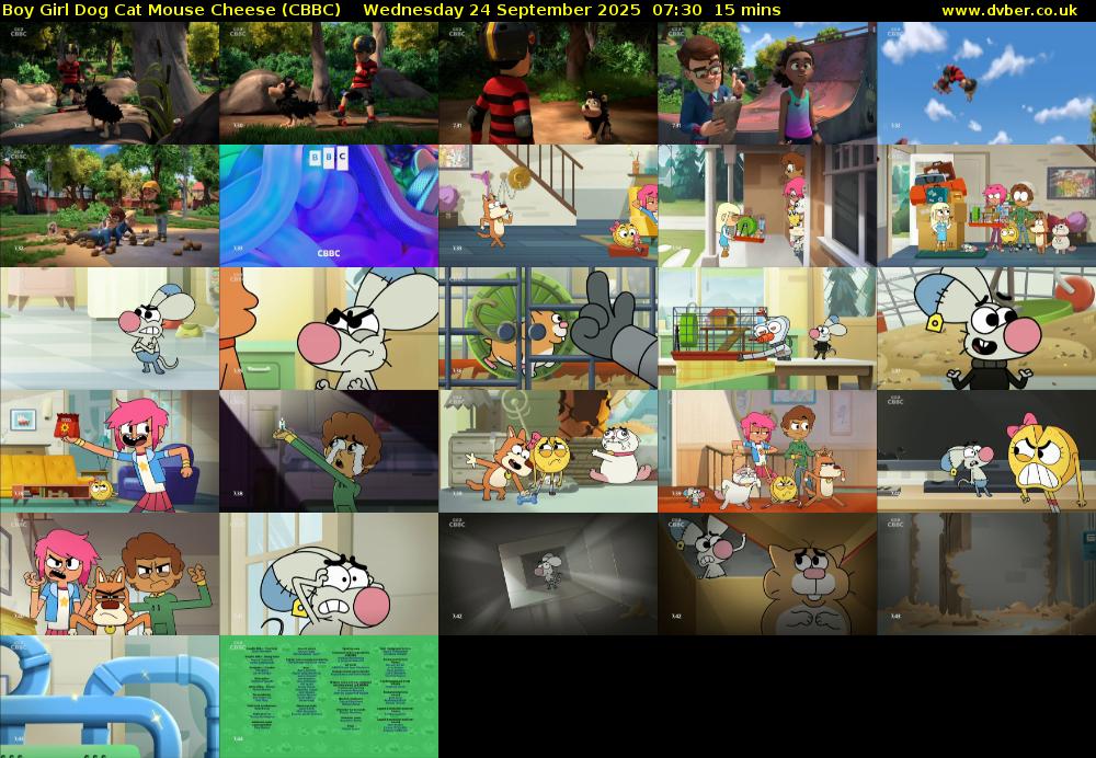 Boy Girl Dog Cat Mouse Cheese (CBBC) Wednesday 24 September 2025 07:30 - 07:45