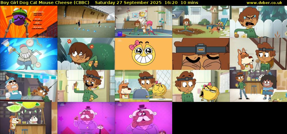 Boy Girl Dog Cat Mouse Cheese (CBBC) Saturday 27 September 2025 16:20 - 16:30