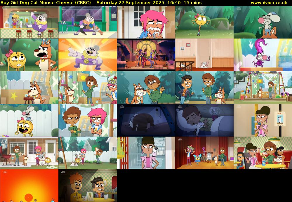 Boy Girl Dog Cat Mouse Cheese (CBBC) Saturday 27 September 2025 16:40 - 16:55