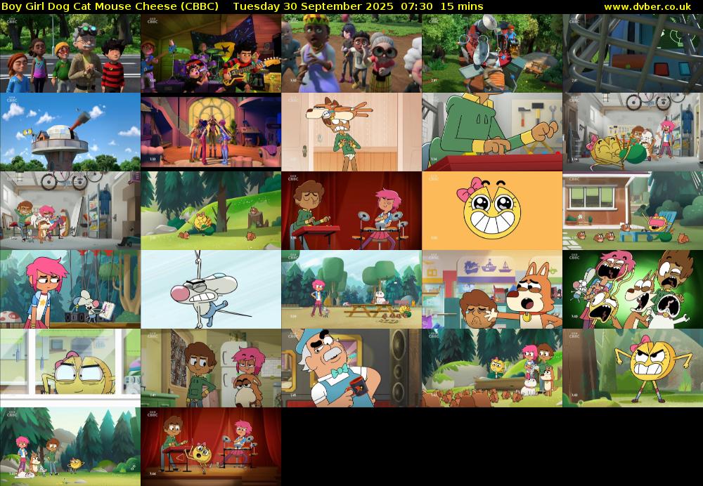 Boy Girl Dog Cat Mouse Cheese (CBBC) Tuesday 30 September 2025 07:30 - 07:45
