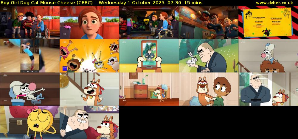 Boy Girl Dog Cat Mouse Cheese (CBBC) Wednesday 1 October 2025 07:30 - 07:45