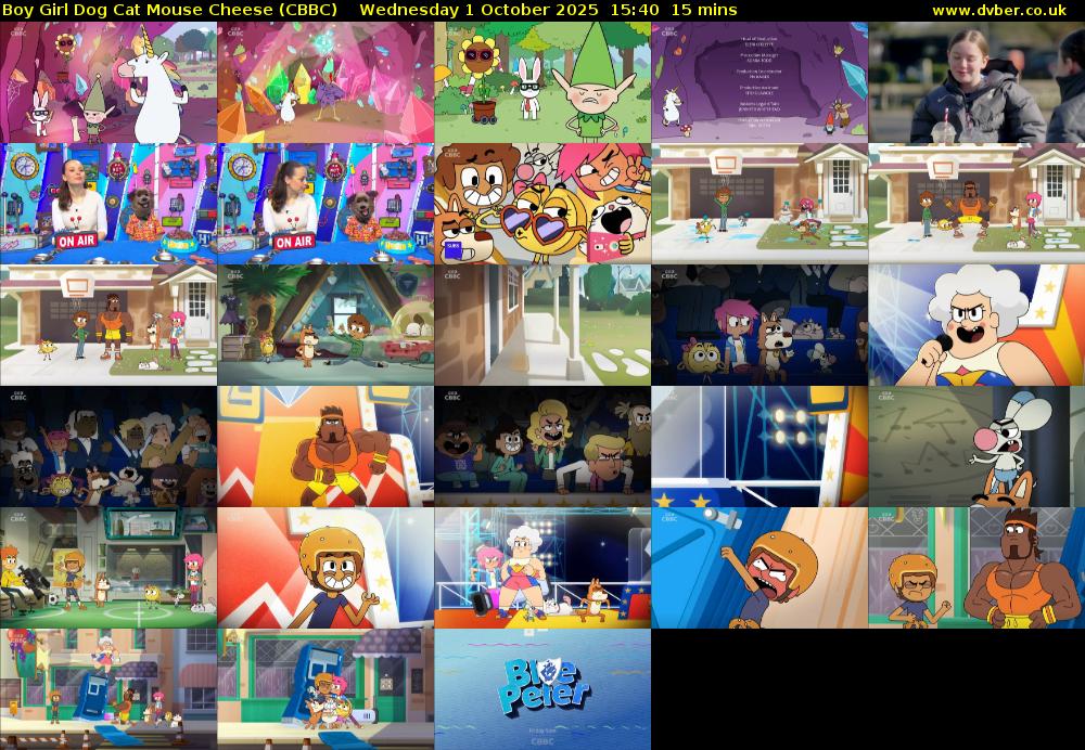 Boy Girl Dog Cat Mouse Cheese (CBBC) Wednesday 1 October 2025 15:40 - 15:55