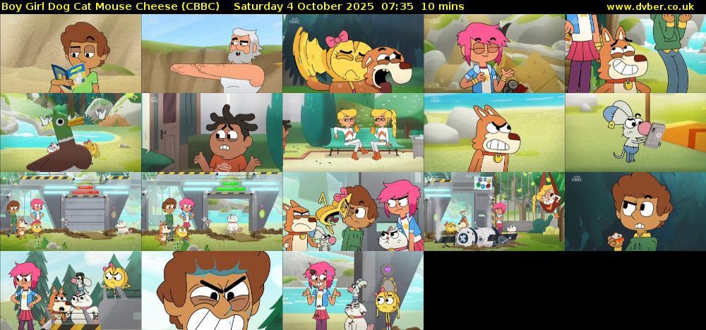 Boy Girl Dog Cat Mouse Cheese (CBBC) Saturday 4 October 2025 07:35 - 07:45