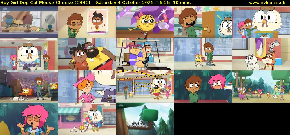 Boy Girl Dog Cat Mouse Cheese (CBBC) Saturday 4 October 2025 16:25 - 16:35