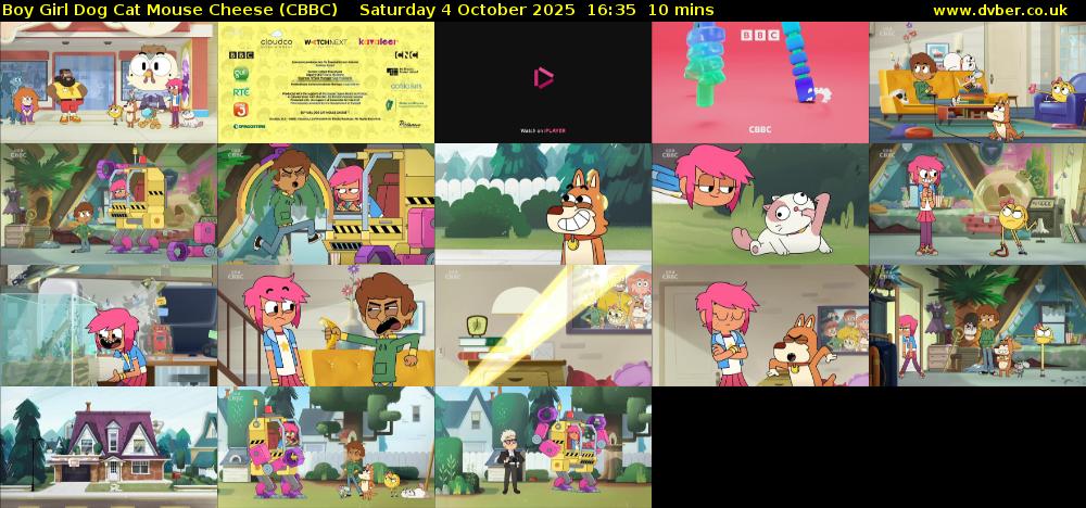 Boy Girl Dog Cat Mouse Cheese (CBBC) Saturday 4 October 2025 16:35 - 16:45