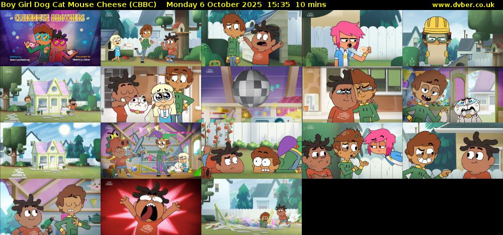 Boy Girl Dog Cat Mouse Cheese (CBBC) Monday 6 October 2025 15:35 - 15:45
