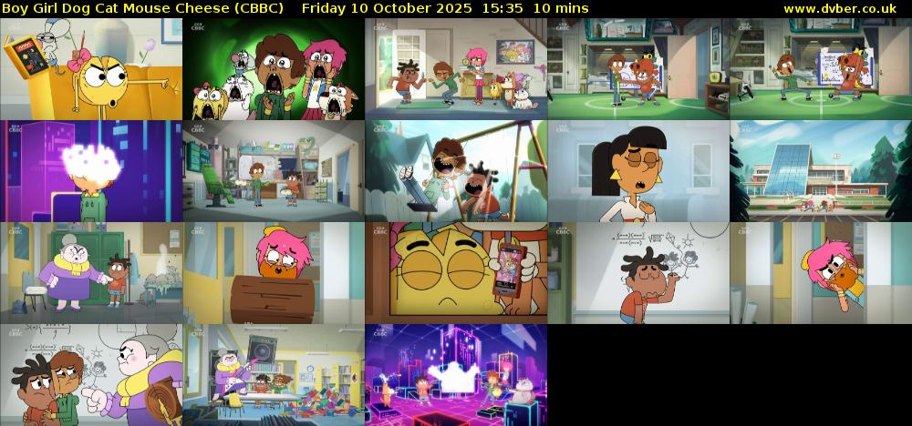 Boy Girl Dog Cat Mouse Cheese (CBBC) Friday 10 October 2025 15:35 - 15:45