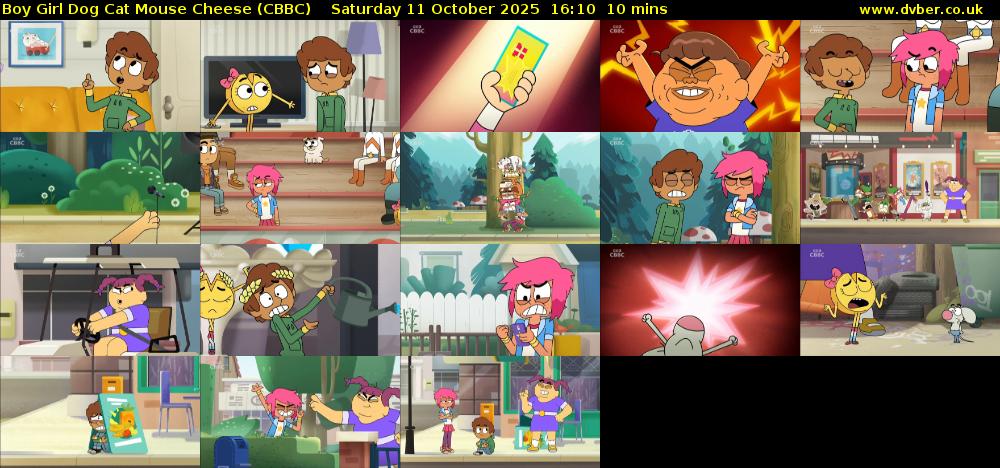 Boy Girl Dog Cat Mouse Cheese (CBBC) Saturday 11 October 2025 16:10 - 16:20