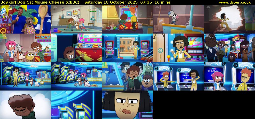 Boy Girl Dog Cat Mouse Cheese (CBBC) Saturday 18 October 2025 07:35 - 07:45