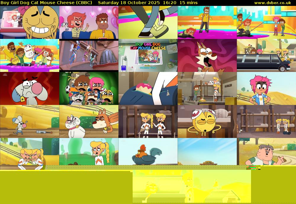 Boy Girl Dog Cat Mouse Cheese (CBBC) Saturday 18 October 2025 16:20 - 16:35