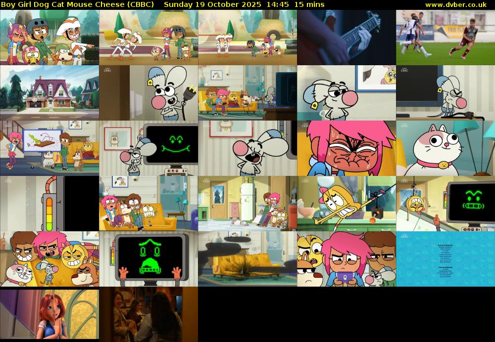 Boy Girl Dog Cat Mouse Cheese (CBBC) Sunday 19 October 2025 14:45 - 15:00