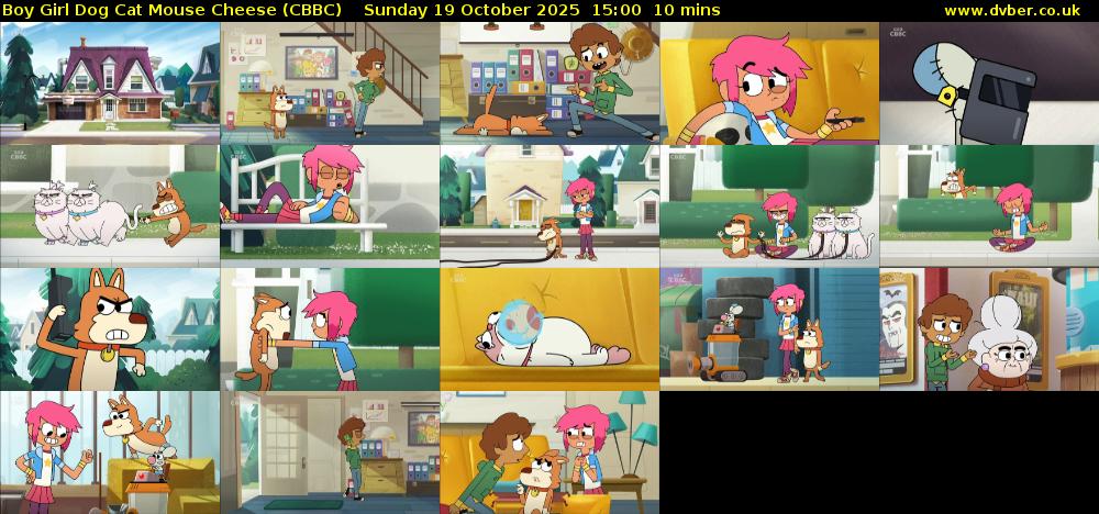 Boy Girl Dog Cat Mouse Cheese (CBBC) Sunday 19 October 2025 15:00 - 15:10