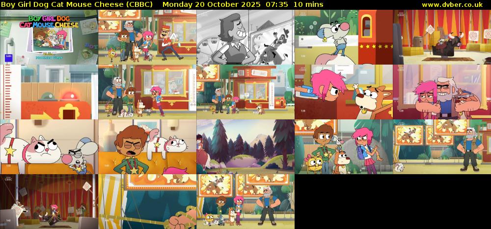 Boy Girl Dog Cat Mouse Cheese (CBBC) Monday 20 October 2025 07:35 - 07:45