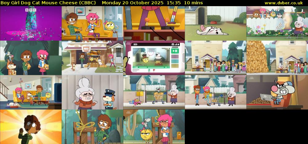 Boy Girl Dog Cat Mouse Cheese (CBBC) Monday 20 October 2025 15:35 - 15:45