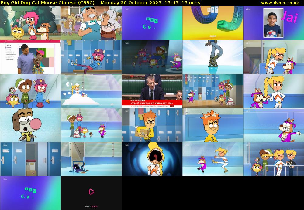 Boy Girl Dog Cat Mouse Cheese (CBBC) Monday 20 October 2025 15:45 - 16:00