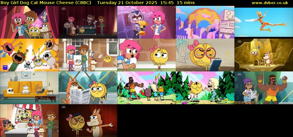 Boy Girl Dog Cat Mouse Cheese (CBBC) Tuesday 21 October 2025 15:45 - 16:00