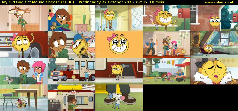 Boy Girl Dog Cat Mouse Cheese (CBBC) Wednesday 22 October 2025 07:35 - 07:45
