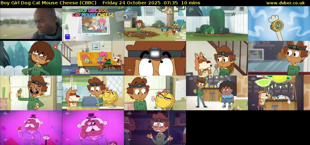 Boy Girl Dog Cat Mouse Cheese (CBBC) Friday 24 October 2025 07:35 - 07:45