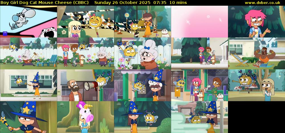 Boy Girl Dog Cat Mouse Cheese (CBBC) Sunday 26 October 2025 07:35 - 07:45