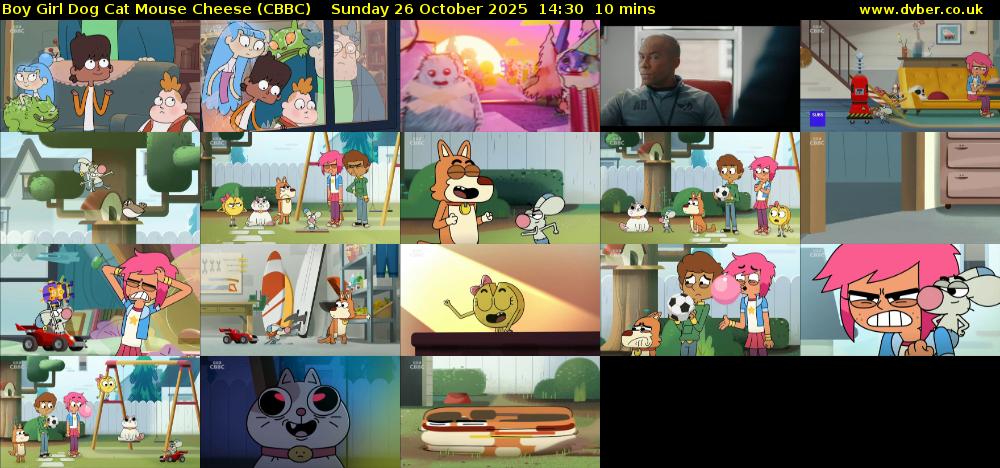 Boy Girl Dog Cat Mouse Cheese (CBBC) Sunday 26 October 2025 14:30 - 14:40