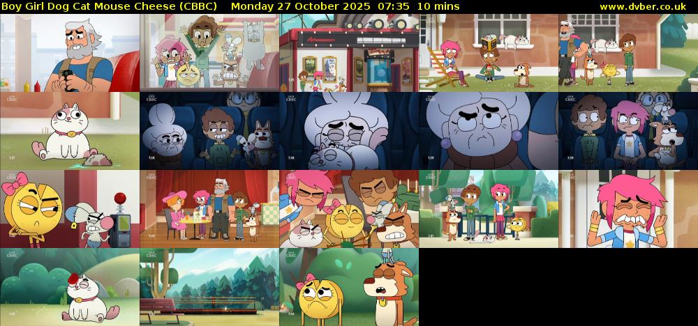 Boy Girl Dog Cat Mouse Cheese (CBBC) Monday 27 October 2025 07:35 - 07:45