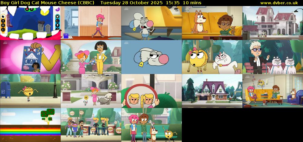 Boy Girl Dog Cat Mouse Cheese (CBBC) Tuesday 28 October 2025 15:35 - 15:45