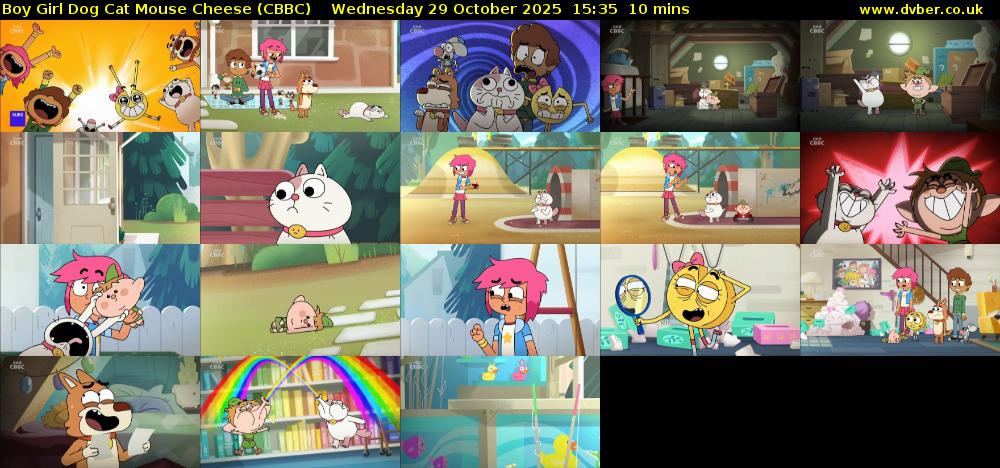Boy Girl Dog Cat Mouse Cheese (CBBC) Wednesday 29 October 2025 15:35 - 15:45