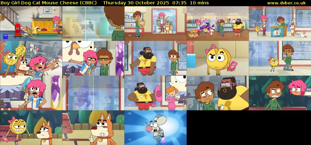 Boy Girl Dog Cat Mouse Cheese (CBBC) Thursday 30 October 2025 07:35 - 07:45