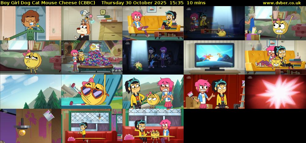 Boy Girl Dog Cat Mouse Cheese (CBBC) Thursday 30 October 2025 15:35 - 15:45