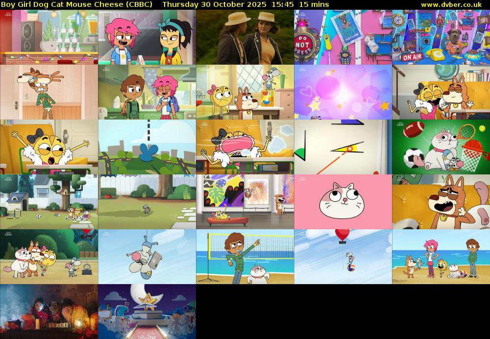 Boy Girl Dog Cat Mouse Cheese (CBBC) Thursday 30 October 2025 15:45 - 16:00