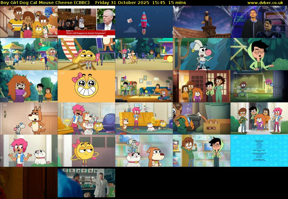 Boy Girl Dog Cat Mouse Cheese (CBBC) Friday 31 October 2025 15:45 - 16:00