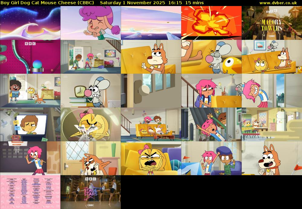 Boy Girl Dog Cat Mouse Cheese (CBBC) Saturday 1 November 2025 16:15 - 16:30