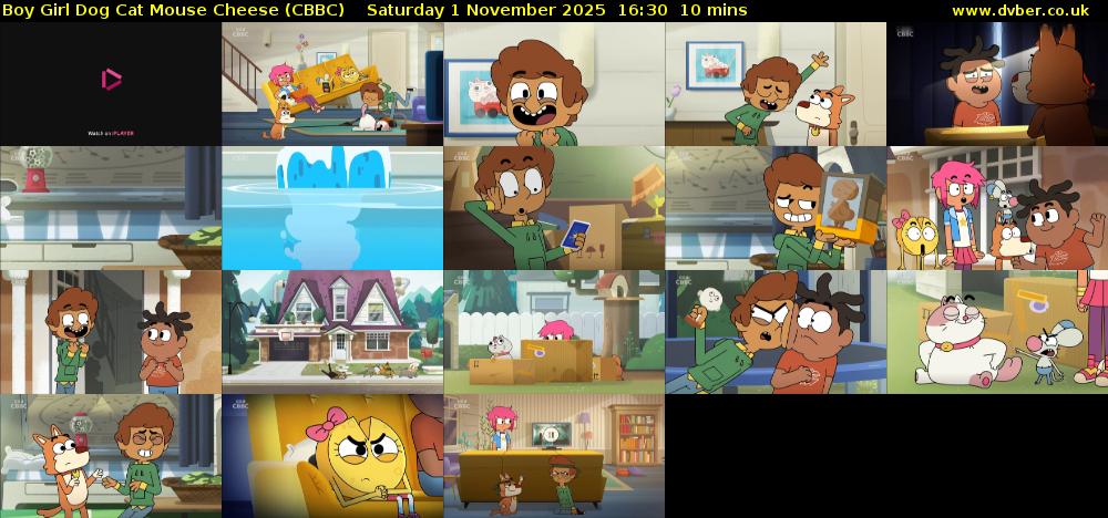 Boy Girl Dog Cat Mouse Cheese (CBBC) Saturday 1 November 2025 16:30 - 16:40