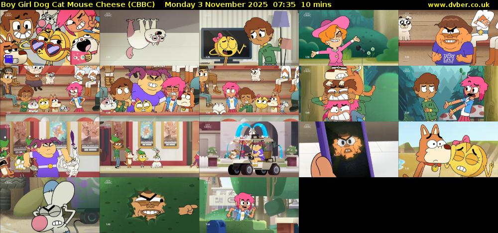 Boy Girl Dog Cat Mouse Cheese (CBBC) Monday 3 November 2025 07:35 - 07:45