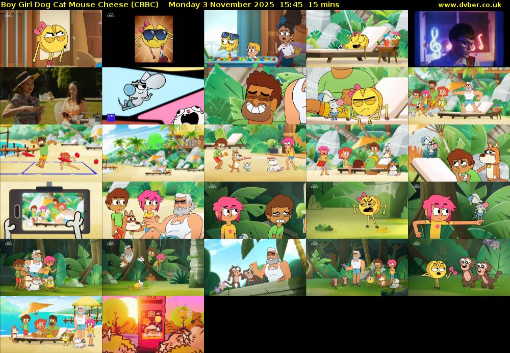 Boy Girl Dog Cat Mouse Cheese (CBBC) Monday 3 November 2025 15:45 - 16:00