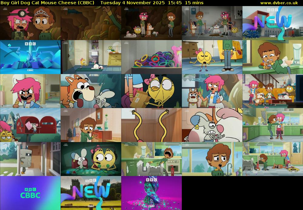 Boy Girl Dog Cat Mouse Cheese (CBBC) Tuesday 4 November 2025 15:45 - 16:00