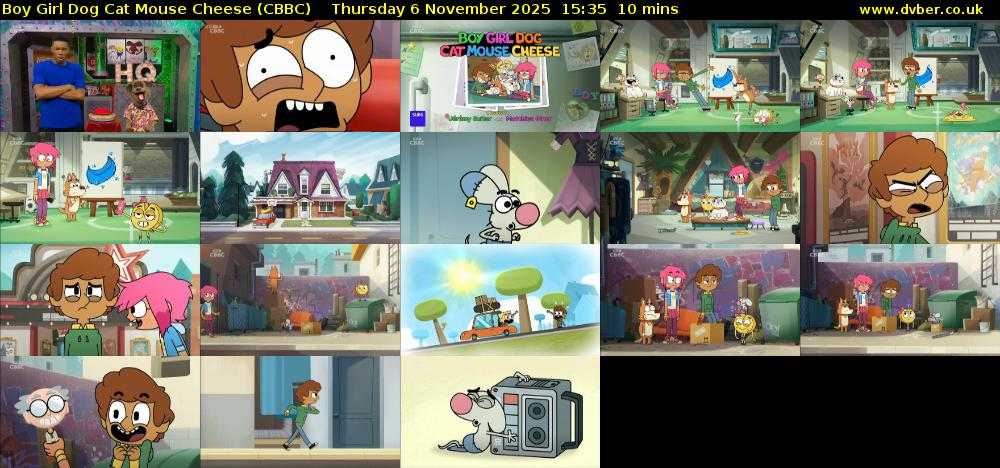 Boy Girl Dog Cat Mouse Cheese (CBBC) Thursday 6 November 2025 15:35 - 15:45