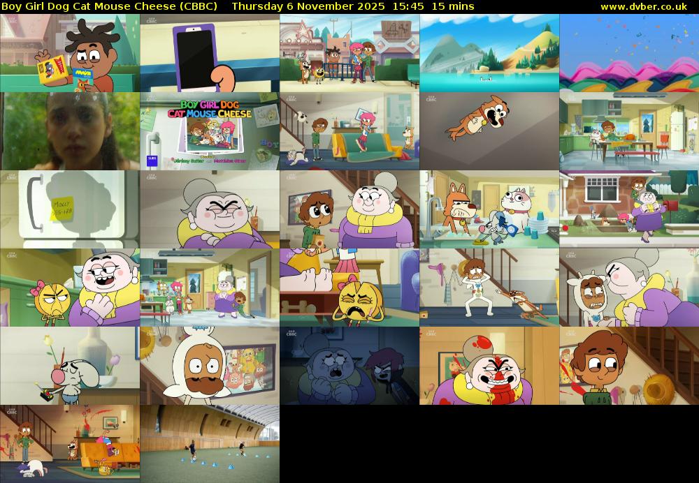 Boy Girl Dog Cat Mouse Cheese (CBBC) Thursday 6 November 2025 15:45 - 16:00